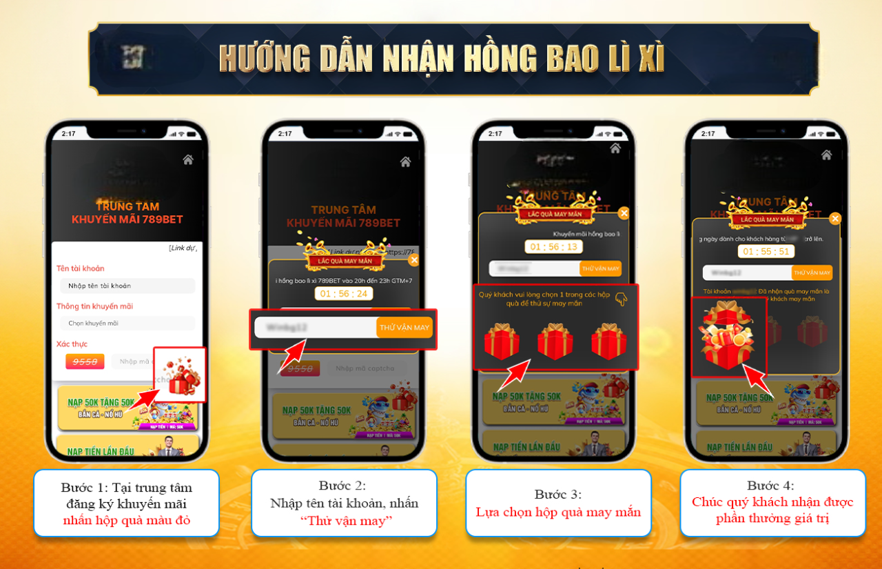 Hướng dẫn nhận hồng bao may mắn cho VIP6